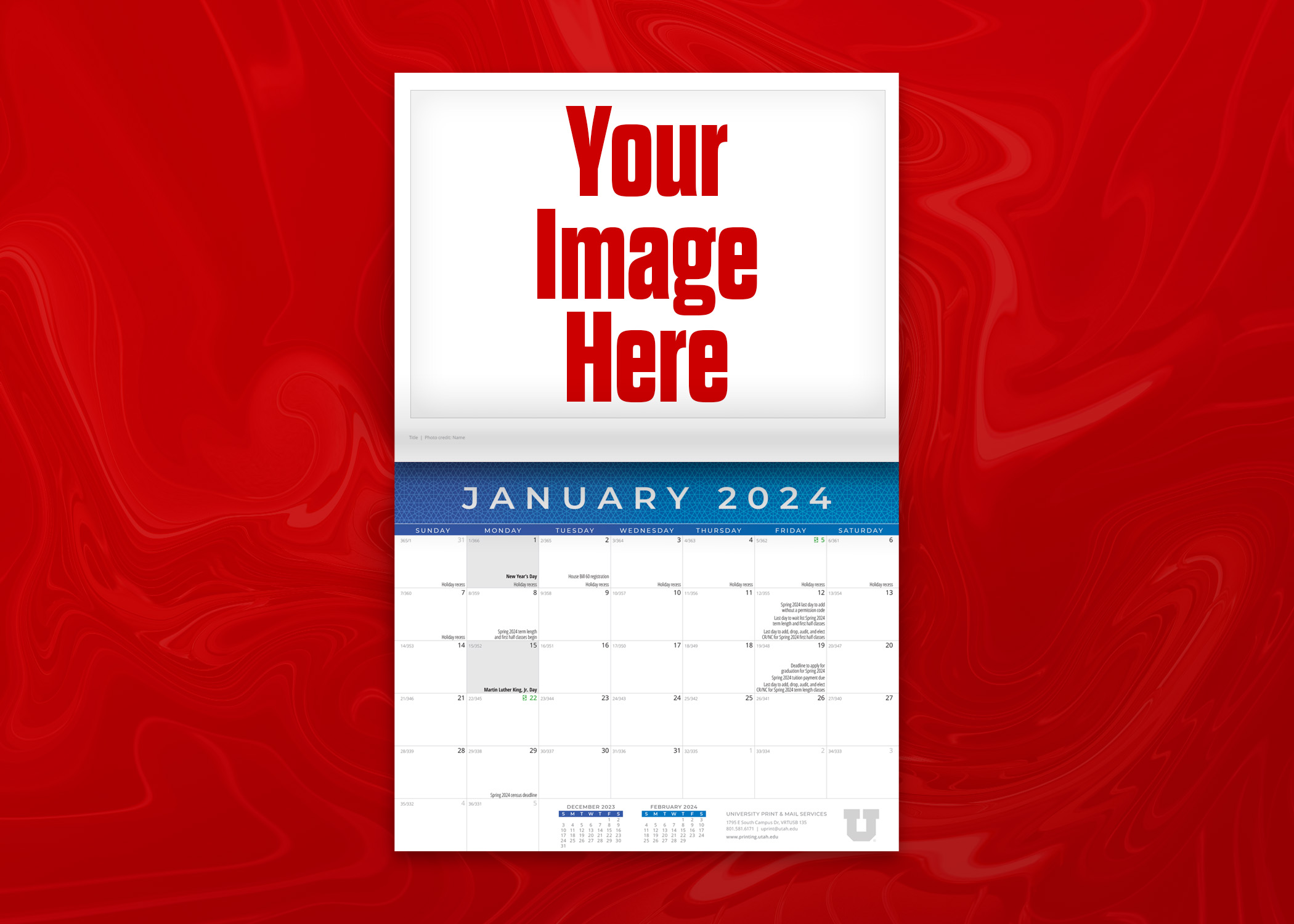 Image of a calendar with the words your image here